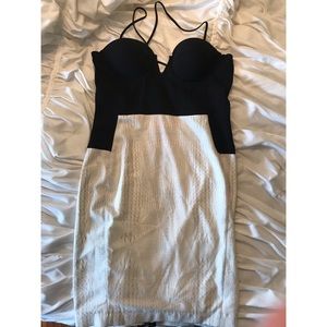 House of CB Black and White Animal Print Dress